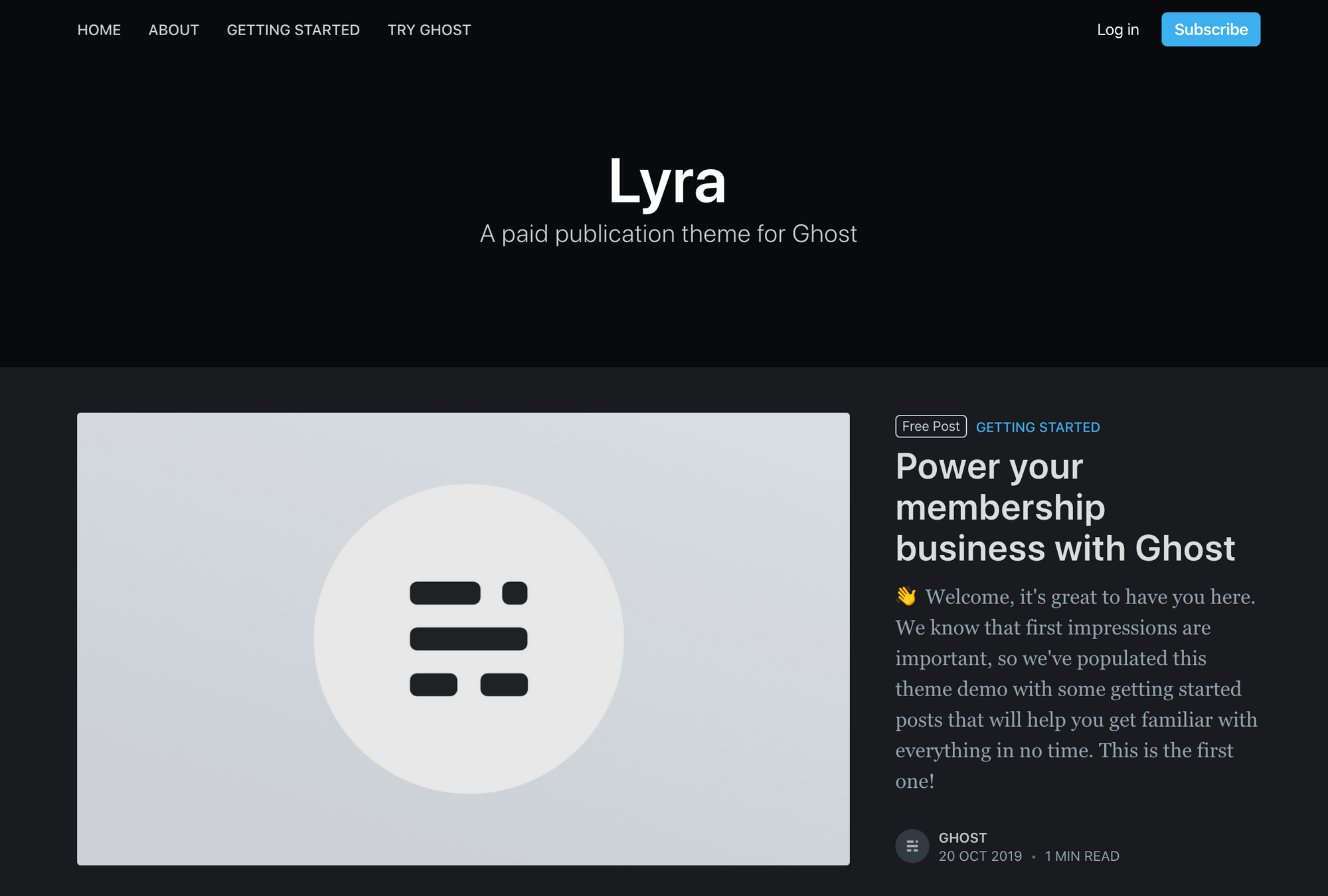 Capture d’écran du thème Lyra