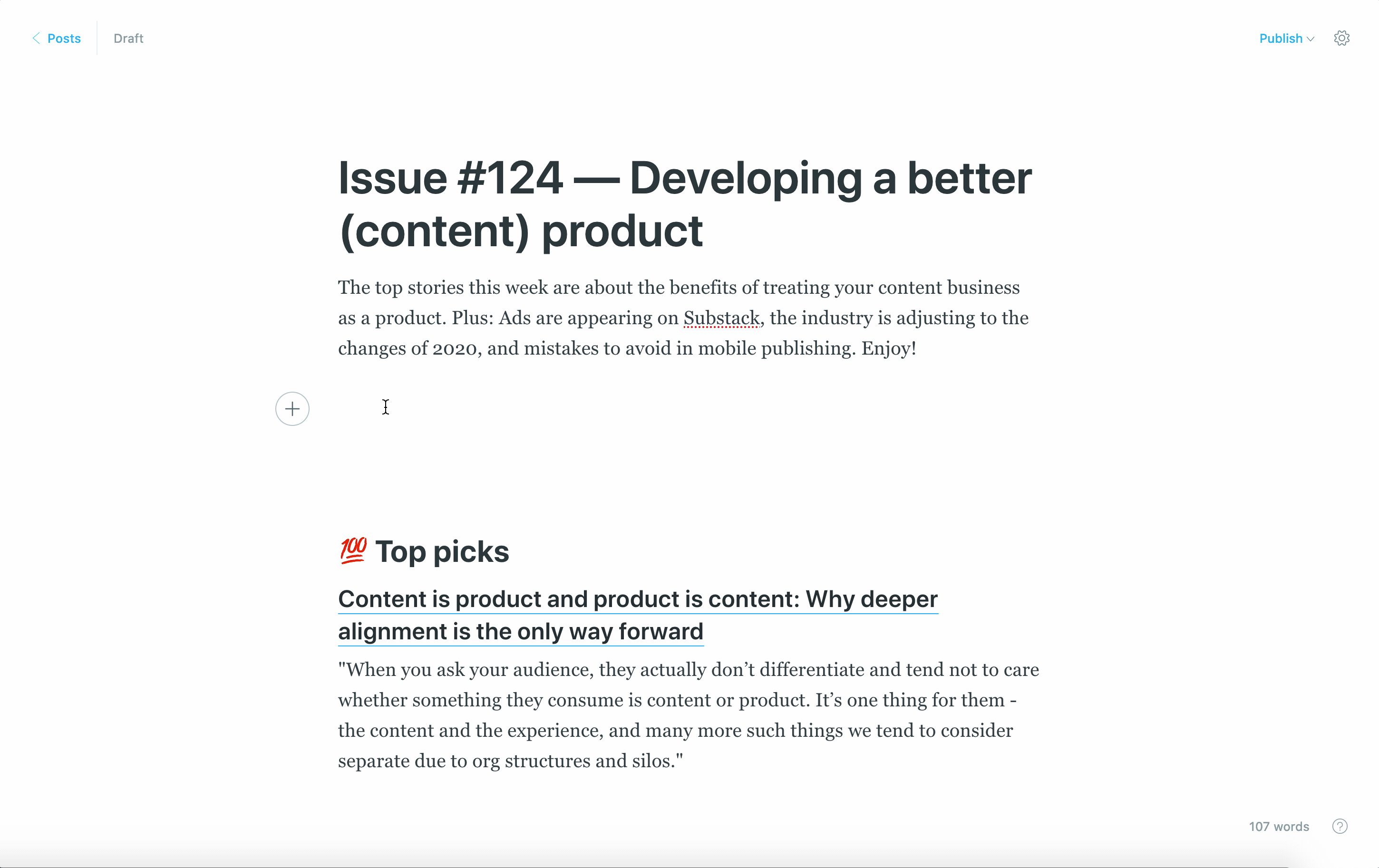 Ghost editor snippet example