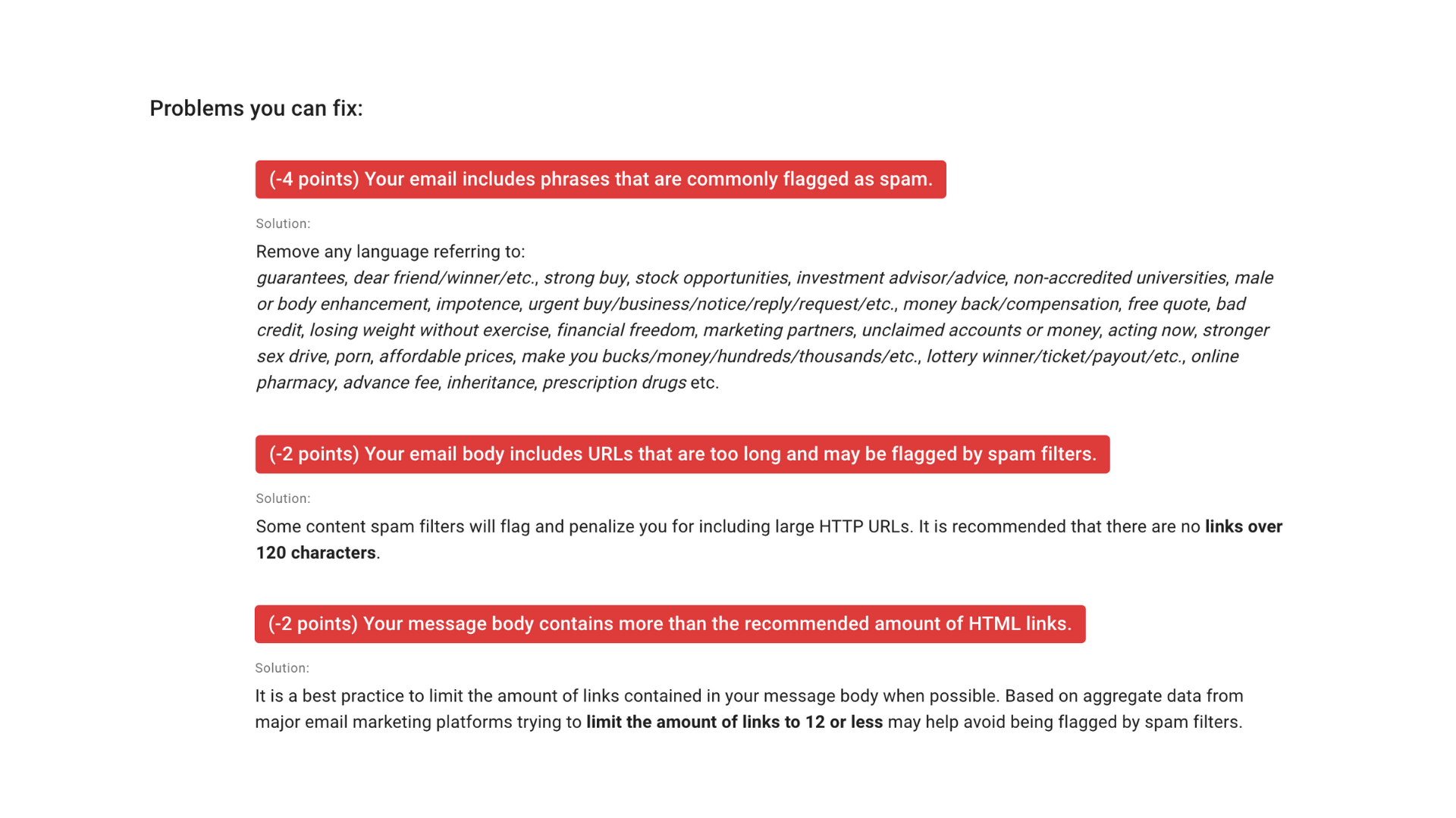 mailgenius publisher weekly problems to fix