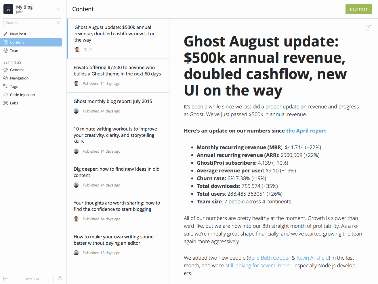 Ghost 0.7.0