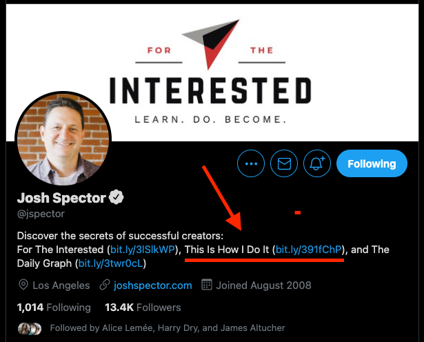 Josh spector twitter profile