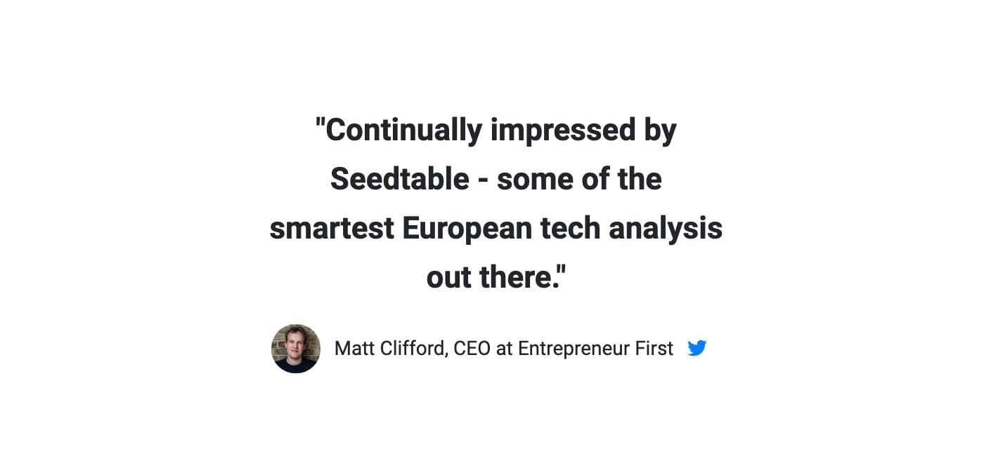 "Continually impressed by Seedtable - some of the smartest European tech analysis out there"