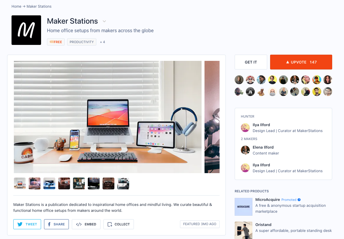 product hunt maker stations