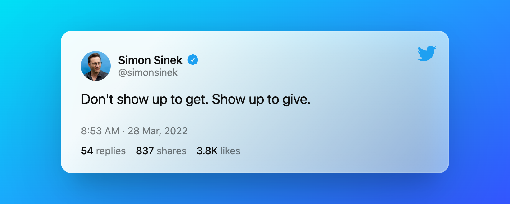 Simon Sineky tweet on perseverance
