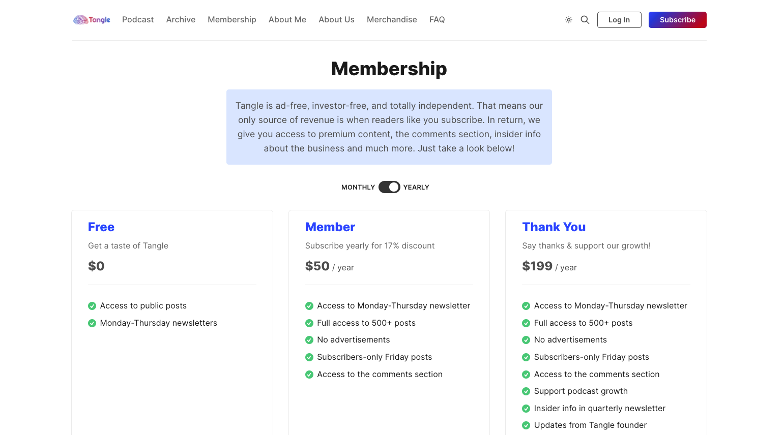 Read Tangle pricing options