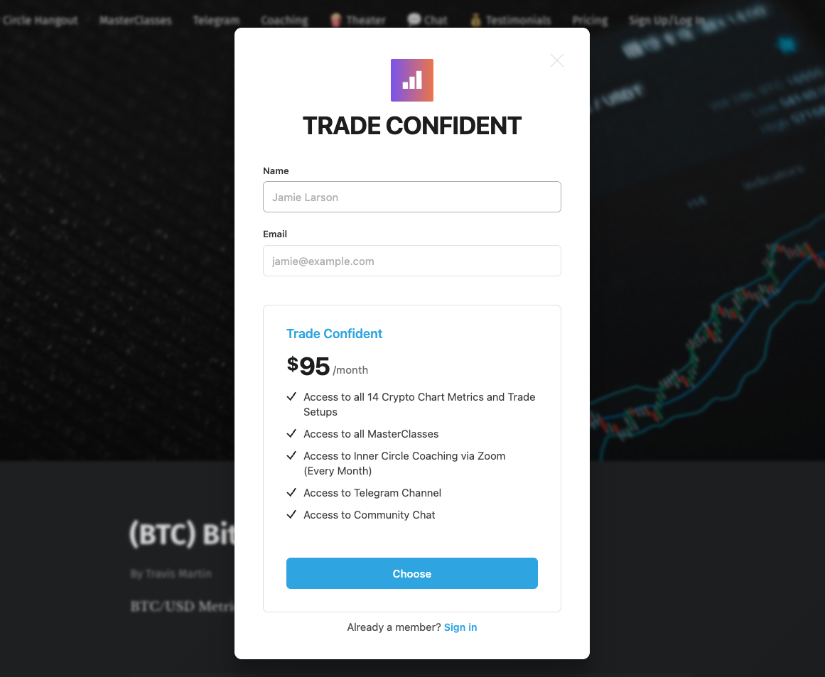 Trade Confident price