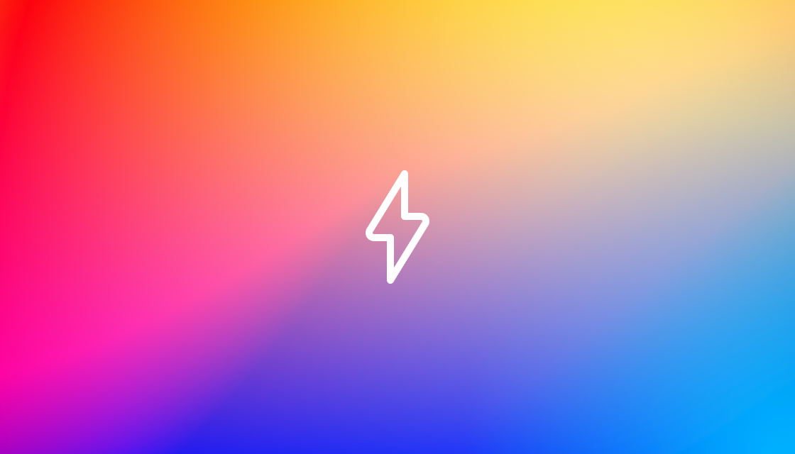 lightning icon on rainbow gradient
