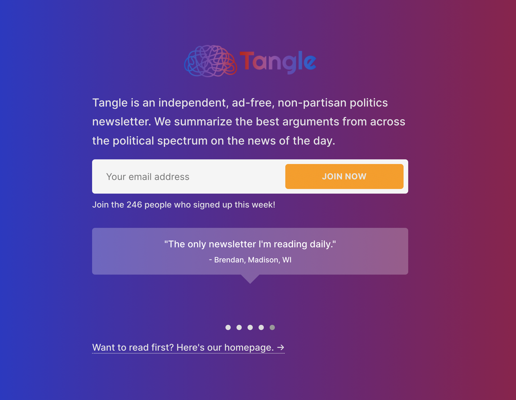 How the political newsletter Tangle is getting industry-leading conversion rates