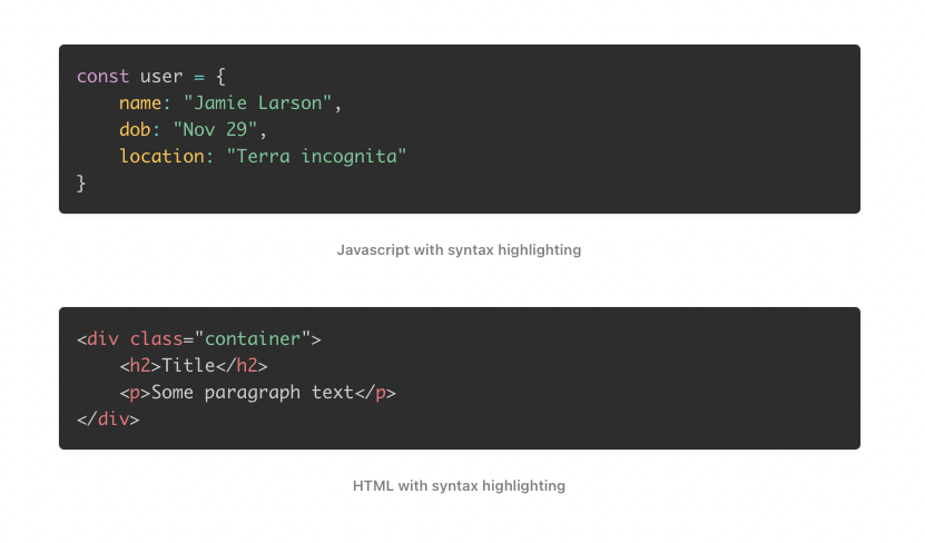 Code with syntax highlighting looking so good