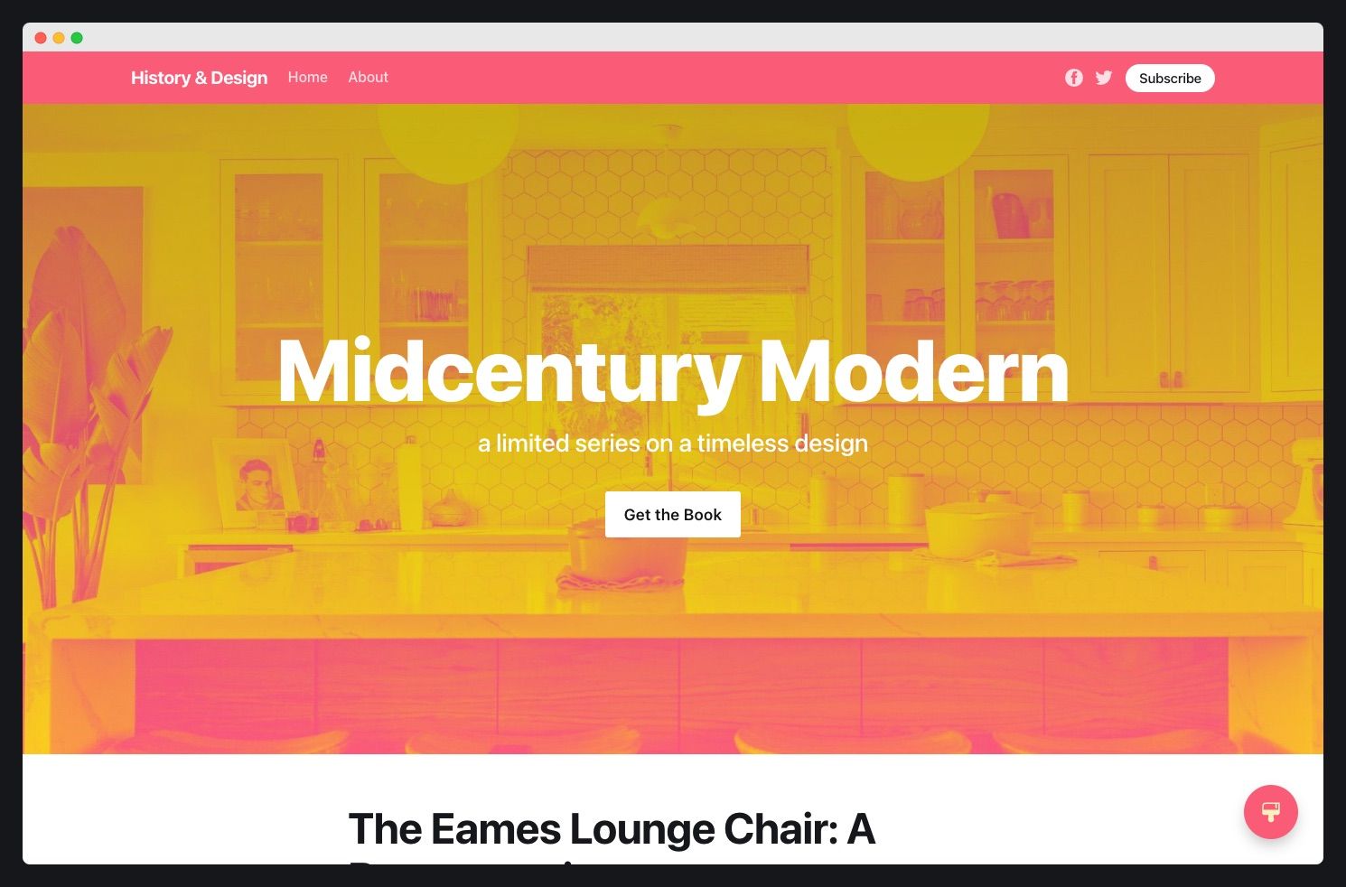 Midcentury Modern custom template example