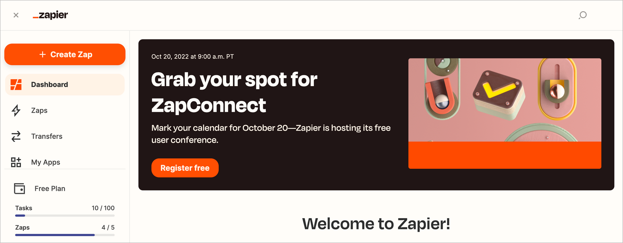 Zapier dashboard