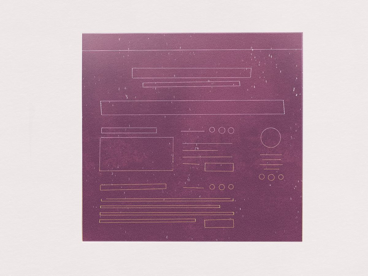 Risograph style abstract illustration of a post template