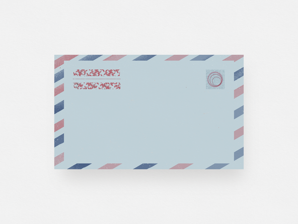 Air mail envelope in risography s